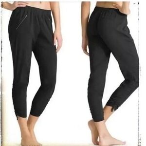 Athleta Metro Slouch Jogger Pants Navy Blue Ruched Ankle Cinch Womens Small